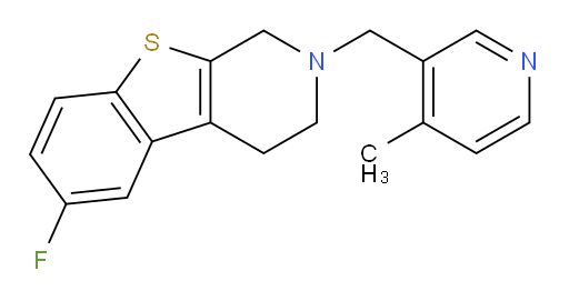 6-Fluoro-1,2,3,4-tetrahydro-2-[(4-methyl-3-pyridinyl)methyl][1]benzothieno[2,3-c]pyridine (ACI)