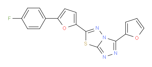 6-[5-(4-Fluorophenyl)-2-furanyl]-3-(2-furanyl)-1,2,4-triazolo[3,4-b][1,3,4]thiadiazole (ACI)