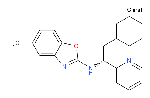 N-[(1R)-2-Cyclohexyl-1-(2-pyridinyl)ethyl]-5-methyl-2-benzoxazolamine (ACI)