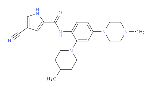 4-Cyano-N-[4-(4-methyl-1-piperazinyl)-2-(4-methyl-1-piperidinyl)phenyl]-1H-pyrrole-2-carboxamide (ACI)