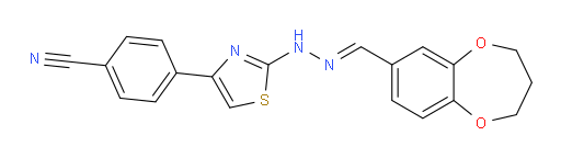 4-[2-[2-[(3,4-Dihydro-2H-1,5-benzodioxepin-7-yl)methylene]hydrazinyl]-4-thiazolyl]benzonitrile (ACI)
