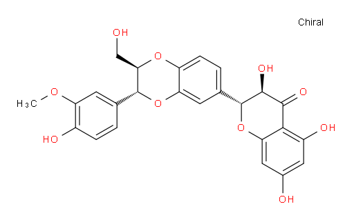 rel-(2R,3R)-2-[(2R,3R)-2,3-Dihydro-3-(4-hydroxy-3-methoxyphenyl)-2-(hydroxymethyl)-1,4-benzodioxin-6-yl]-2,3-dihydro-3,5,7-trihydroxy-4H-1-benzopyran-4-one (ACI)