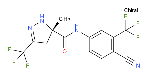 (5S)-N-[4-Cyano-3-(trifluoromethyl)phenyl]-4,5-dihydro-5-methyl-3-(trifluoromethyl)-1H-pyrazole-5-carboxamide (ACI)
