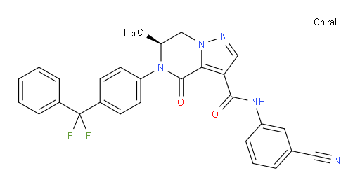 Pyrazolo[1,5-a]pyrazine-3-carboxamide, N-(3-cyanophenyl)-5-[4-(difluorophenylmethyl)phenyl]-4,5,6,7-tetrahydro-6-methyl-4-oxo-, (6S)- (ACI)