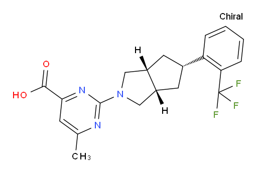 2-[(3aα,5β,6aα)-Hexahydro-5-[2-(trifluoromethyl)phenyl]cyclopenta[c]pyrrol-2(1H)-yl]-6-methyl-4-pyrimidinecarboxylic acid (ACI)