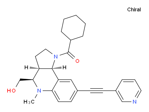 Methanone, cyclohexyl[(3aR,4S,9bS)-2,3,3a,4,5,9b-hexahydro-4-(hydroxymethyl)-5-methyl-8-[2-(3-pyridinyl)ethynyl]-1H-pyrrolo[3,2-c]quinolin-1-yl]-, rel- (ACI)