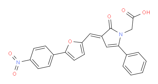 (3E)-2,3-Dihydro-3-[[5-(4-nitrophenyl)-2-furanyl]methylene]-2-oxo-5-phenyl-1H-pyrrole-1-acetic acid (ACI)