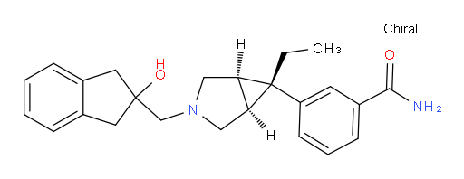 3-[(1α,5α,6α)-3-[(2,3-Dihydro-2-hydroxy-1H-inden-2-yl)methyl]-6-ethyl-3-azabicyclo[3.1.0]hex-6-yl]benzamide (ACI)