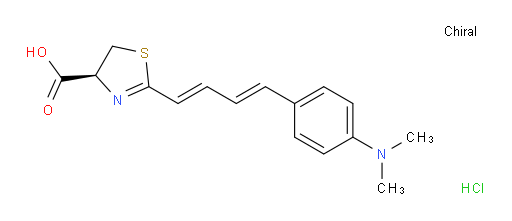 4-Thiazolecarboxylic acid, 2-[(1E,3E)-4-[4-(dimethylamino)phenyl]-1,3-butadien-1-yl]-4,5-dihydro-, hydrochloride (1:1), (4S)- (ACI)