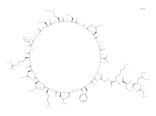 L-Cysteine, glycyl-L-leucyl-L-seryl-L-lysylglycyl-L-cysteinyl-L-phenylalanylglycyl-L-leucyl-L-lysyl-L-leucyl-L-α-aspartyl-L-arginyl-L-isoleucylglycyl-L-seryl-L-methionyl-L-serylglycyl-L-leucylglycyl-, cyclic (6→22)-disulfide (ACI)