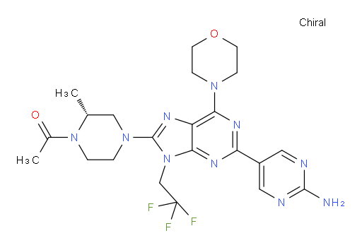1-[(2R)-4-[2-(2-Amino-5-pyrimidinyl)-6-(4-morpholinyl)-9-(2,2,2-trifluoroethyl)-9H-purin-8-yl]-2-methyl-1-piperazinyl]ethanone (ACI)