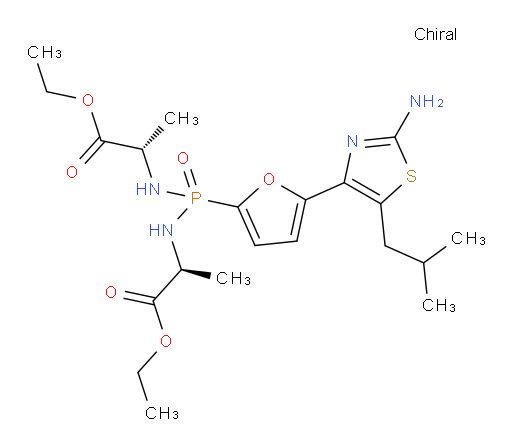 N,N′-[[5-[2-Amino-5-(2-methylpropyl)-4-thiazolyl]-2-furanyl]phosphinylidene]bis[L-alanine] 1,1′-diethyl ester (ACI)