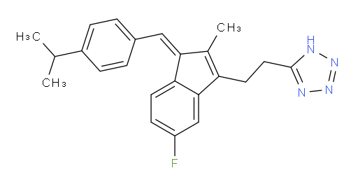 5-[2-[(1Z)-5-Fluoro-2-methyl-1-[[4-(1-methylethyl)phenyl]methylene]-1H-inden-3-yl]ethyl]-2H-tetrazole (ACI)