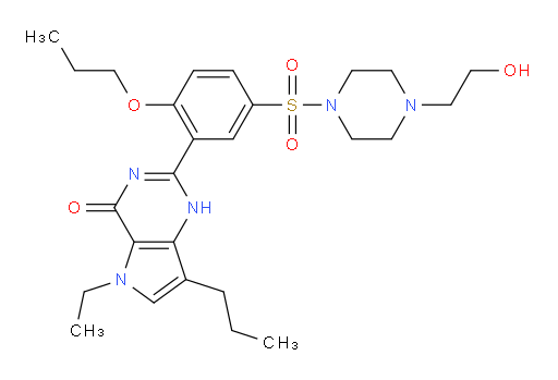 5-ethyl-2-(5-((4-(2-hydroxyethyl)piperazin-1-yl)sulfonyl)-2-propoxyphenyl)-7-propyl-1H-pyrrolo[3,2-d]pyrimidin-4(5H)-one