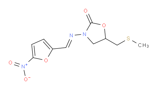 5-((methylthio)methyl)-3-(((5-nitrofuran-2-yl)methylene)amino)oxazolidin-2-one
