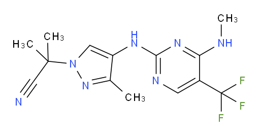 2-methyl-2-(3-methyl-4-((4-(methylamino)-5-(trifluoromethyl)pyrimidin-2-yl)amino)-1H-pyrazol-1-yl)propanenitrile