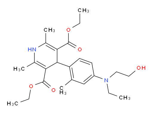 3,5-diethyl 4-{4-[ethyl(2-hydroxyethyl)amino]-2-methylphenyl}-2,6-dimethyl-1,4-dihydropyridine-3,5-dicarboxylate