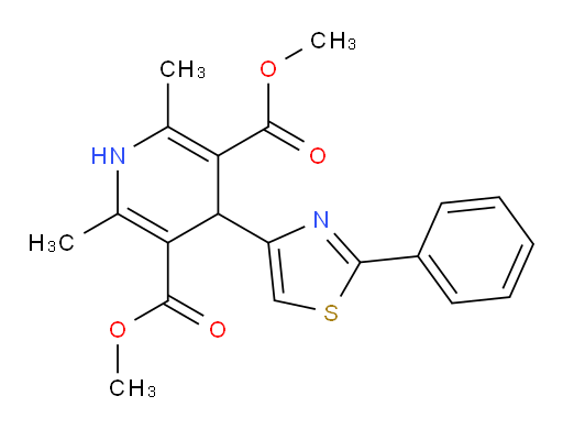 3,5-dimethyl 2,6-dimethyl-4-(2-phenyl-1,3-thiazol-4-yl)-1,4-dihydropyridine-3,5-dicarboxylate
