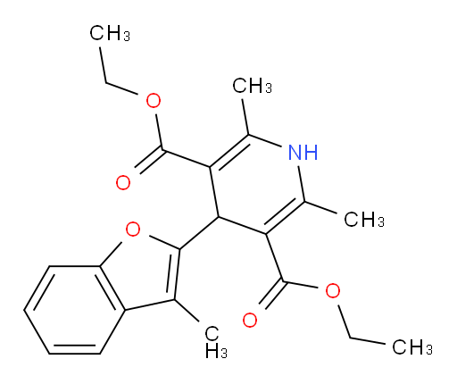 3,5-diethyl 2,6-dimethyl-4-(3-methyl-1-benzofuran-2-yl)-1,4-dihydropyridine-3,5-dicarboxylate