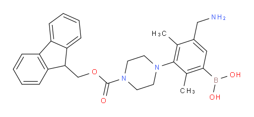 [5-(aminomethyl)-3-(4-{[(9H-fluoren-9-yl)methoxy]carbonyl}piperazin-1-yl)-2,4-dimethylphenyl]boronic acid