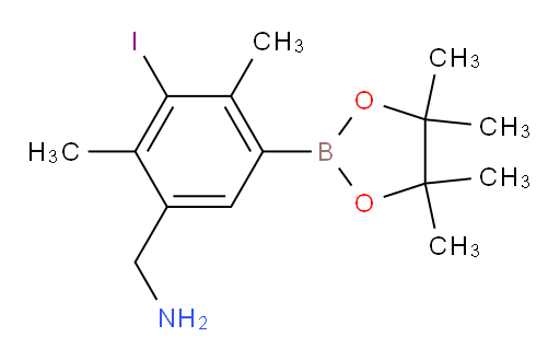 1-[3-iodo-2,4-dimethyl-5-(4,4,5,5-tetramethyl-1,3,2-dioxaborolan-2-yl)phenyl]methanamine