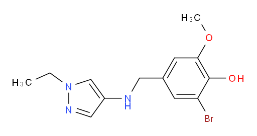 2-bromo-4-{[(1-ethyl-1H-pyrazol-4-yl)amino]methyl}-6-methoxyphenol
