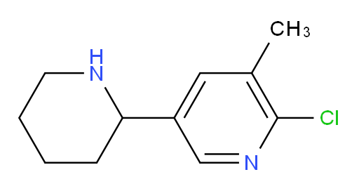 2-chloro-3-methyl-5-(piperidin-2-yl)pyridine