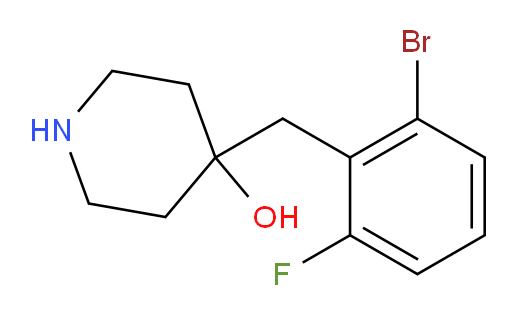 4-[(2-bromo-6-fluorophenyl)methyl]piperidin-4-ol
