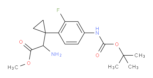 methyl 2-amino-2-[1-(4-{[(tert-butoxy)carbonyl]amino}-2-fluorophenyl)cyclopropyl]acetate
