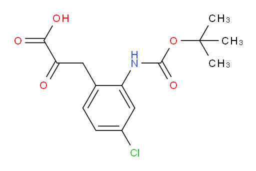 3-(2-{[(tert-butoxy)carbonyl]amino}-4-chlorophenyl)-2-oxopropanoic acid