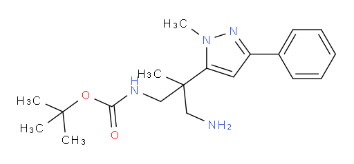 tert-butyl N-[3-amino-2-methyl-2-(1-methyl-3-phenyl-1H-pyrazol-5-yl)propyl]carbamate