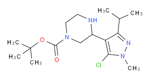 tert-butyl 3-[5-chloro-1-methyl-3-(propan-2-yl)-1H-pyrazol-4-yl]piperazine-1-carboxylate