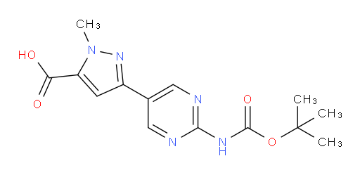 3-(2-{[(tert-butoxy)carbonyl]amino}pyrimidin-5-yl)-1-methyl-1H-pyrazole-5-carboxylic acid