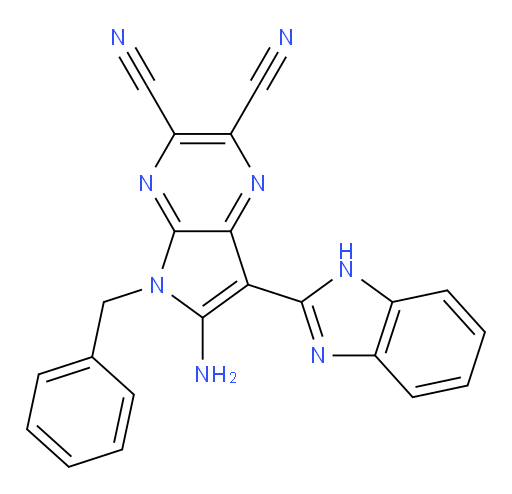 6-amino-7-(1H-1,3-benzodiazol-2-yl)-5-benzyl-5H-pyrrolo[2,3-b]pyrazine-2,3-dicarbonitrile