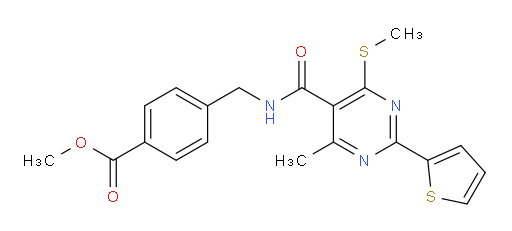 methyl 4-({[4-methyl-6-(methylsulfanyl)-2-(thiophen-2-yl)pyrimidin-5-yl]formamido}methyl)benzoate