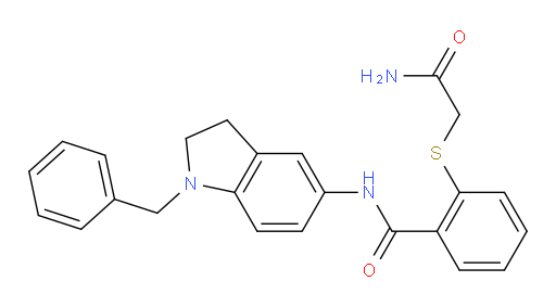 N-(1-benzyl-2,3-dihydro-1H-indol-5-yl)-2-[(carbamoylmethyl)sulfanyl]benzamide