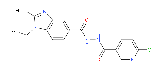 6-chloro-N'-(1-ethyl-2-methyl-1H-1,3-benzodiazole-5-carbonyl)pyridine-3-carbohydrazide