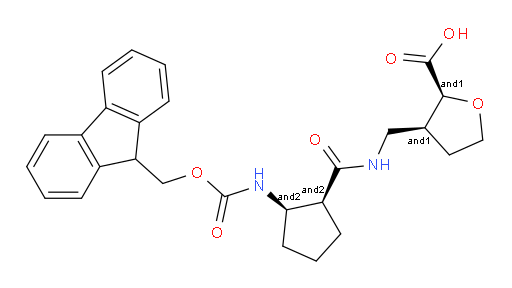 (2RS,3RS)-3-({[(1RS&,2SR&)-2-({[(9H-fluoren-9-yl)methoxy]carbonyl}amino)cyclopentyl]formamido}methyl)oxolane-2-carboxylic acid