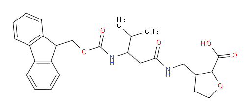3-{[3-({[(9H-fluoren-9-yl)methoxy]carbonyl}amino)-4-methylpentanamido]methyl}oxolane-2-carboxylic acid
