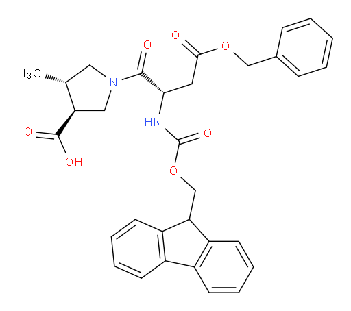 (3RS,4RS)-1-[(2S)-4-(benzyloxy)-2-({[(9H-fluoren-9-yl)methoxy]carbonyl}amino)-4-oxobutanoyl]-4-methylpyrrolidine-3-carboxylic acid