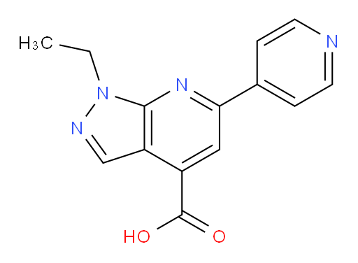 1-ethyl-6-(pyridin-4-yl)-1H-pyrazolo[3,4-b]pyridine-4-carboxylic acid