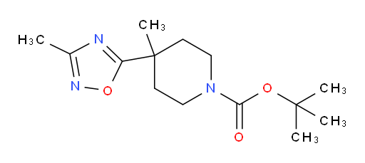 tert-butyl 4-methyl-4-(3-methyl-1,2,4-oxadiazol-5-yl)piperidine-1-carboxylate