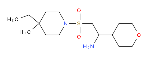 2-[(4-ethyl-4-methylpiperidin-1-yl)sulfonyl]-1-(oxan-4-yl)ethan-1-amine