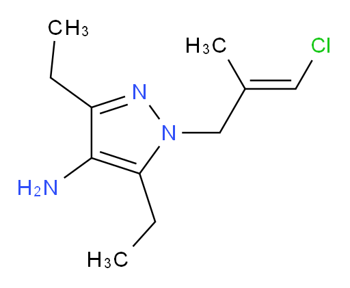 1-(3-chloro-2-methylprop-2-en-1-yl)-3,5-diethyl-1H-pyrazol-4-amine
