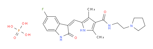 5-[(Z)-(5-fluoro-1,2-dihydro-2-oxo-3H-indol-3-ylidene)methyl]-2,4-dimethyl-N-[2-(1-pyrrolidinyl)ethyl]-1H-Pyrrole-3-carboxamide phosphate (1:1)