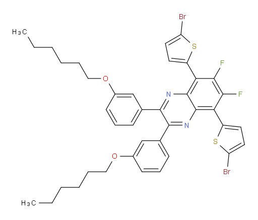 5,8-bis(5-bromothiophen-2-yl)-6,7-difluoro-2,3-bis(3-(hexyloxy)phenyl)quinoxaline