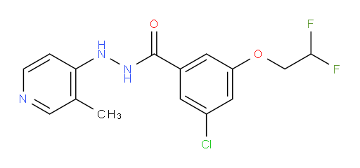 3-chloro-5-(2,2-difluoroethoxy)-N'-(3-methylpyridin-4-yl)benzohydrazide
