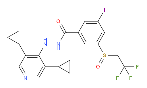 N'-(3,5-dicyclopropylpyridin-4-yl)-3-iodo-5-((2,2,2-trifluoroethyl)sulfinyl)benzohydrazide