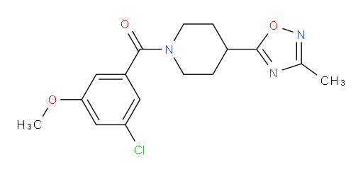 (3-chloro-5-methoxyphenyl)(4-(3-methyl-1,2,4-oxadiazol-5-yl)piperidin-1-yl)methanone