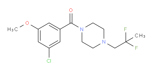 (3-chloro-5-methoxyphenyl)(4-(2,2-difluoropropyl)piperazin-1-yl)methanone